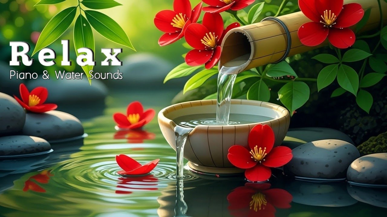 Peaceful Piano Music and Water Sounds | Deep Relaxation & Sleep