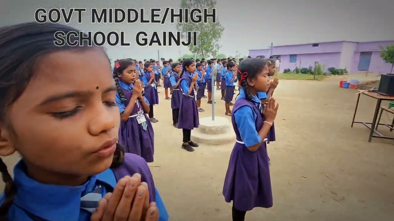 Complete Video Of Prayer in Govt Middle School Gainji.subah savere le kar Tera naam prabhu