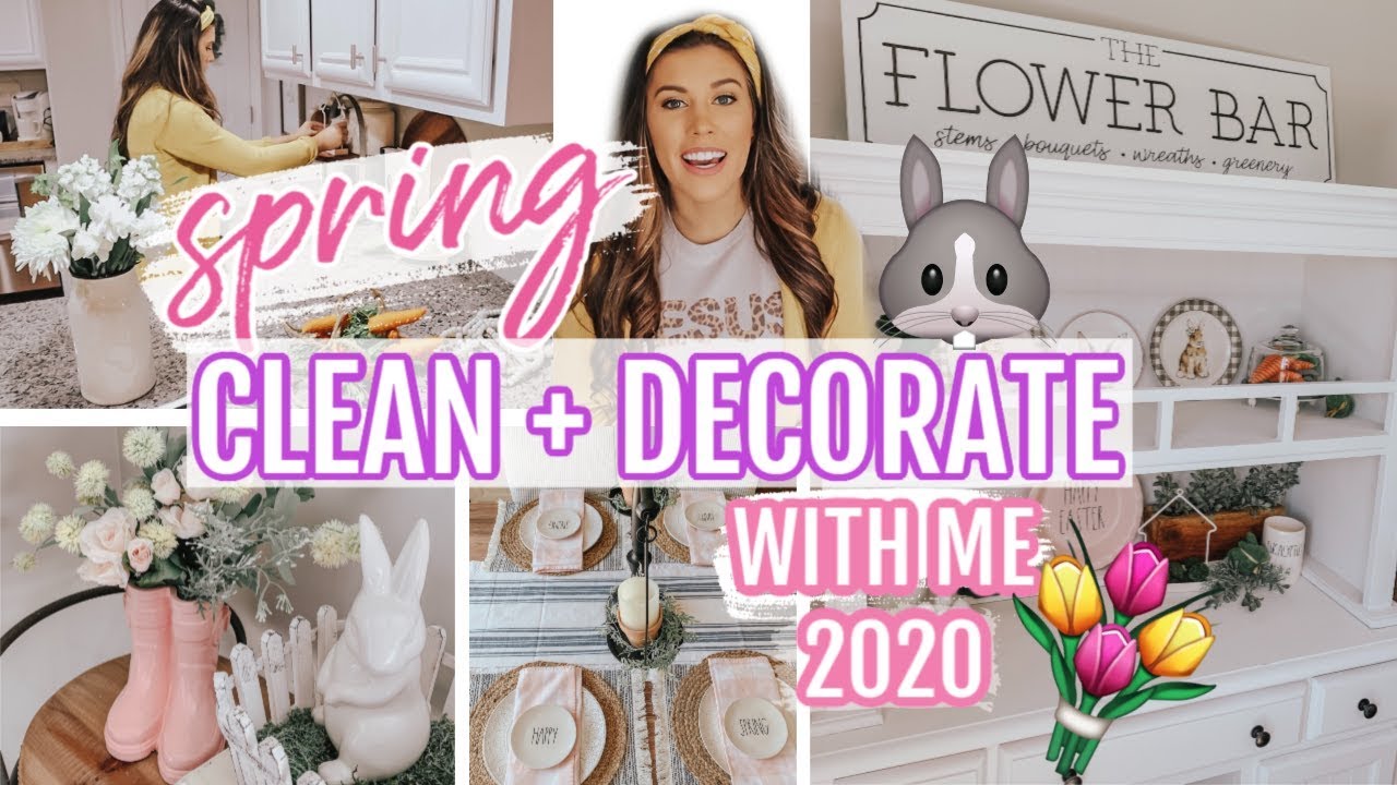 🌷🐰2020 SPRING CLEAN + DECORATE WITH ME | FARMHOUSE SPRING DECOR HAUL | SPRING DEEP CLEAN WITH ME