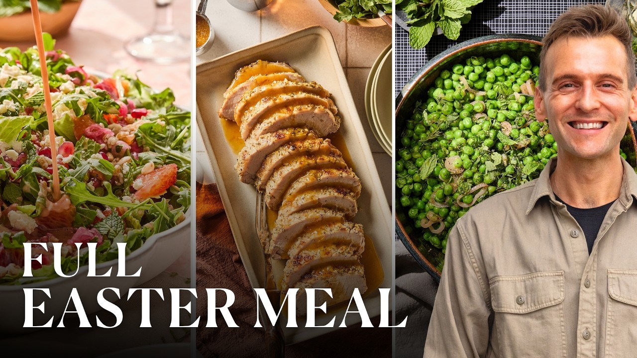 The Best Easy Easter Dinner: Citrus Glazed Pork, Spring Farro Salad & Quick Peas