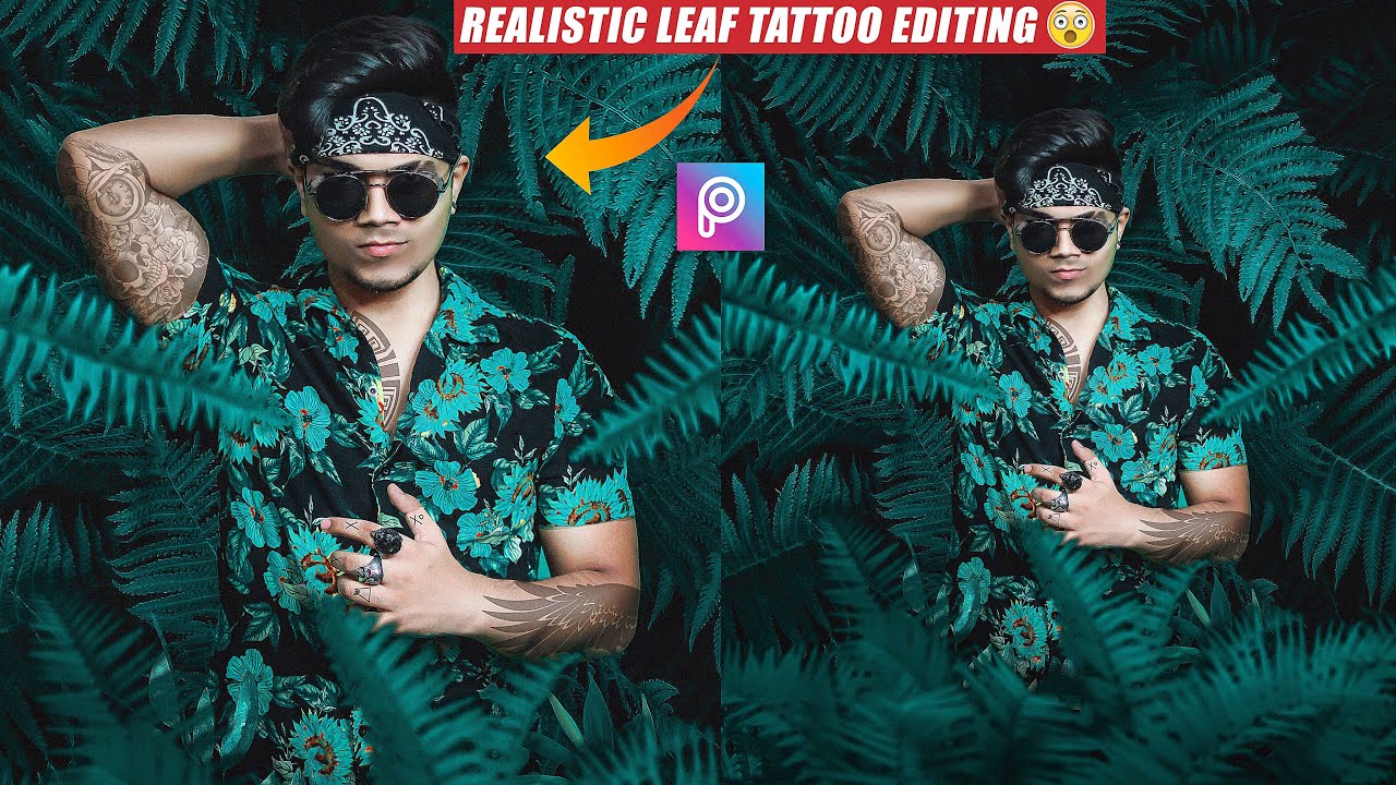 REALISTIC LEAF TATTOO - Photo Editing Tutorial in PicsArt - Taukeer Editz