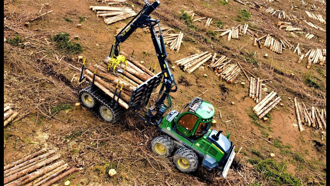 🌲*DeereAction* • NEW John Deere 1510G • Forstbetrieb Klotz GmbH • DroneView • Forwarder • Part-2 🌲