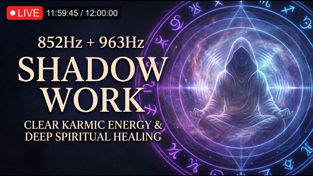 🔴 852Hz + 963Hz SHADOW WORK  | Clear Karmic Energy & Deep Spiritual Healing LIVE