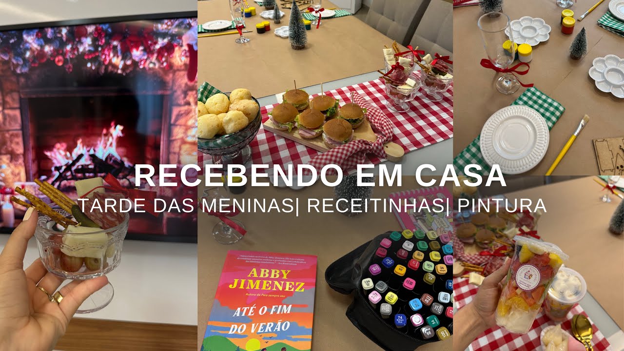RECEBENDO EM CASA| Programa de Natal com as amigas, pintando casinhas, clube do livro. 🎄✨