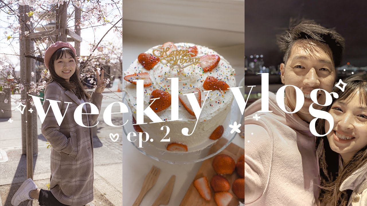 [02 vlog] chasing cherry blossoms & mochi, billie eilish, strawberry birthday cake [0.38%]