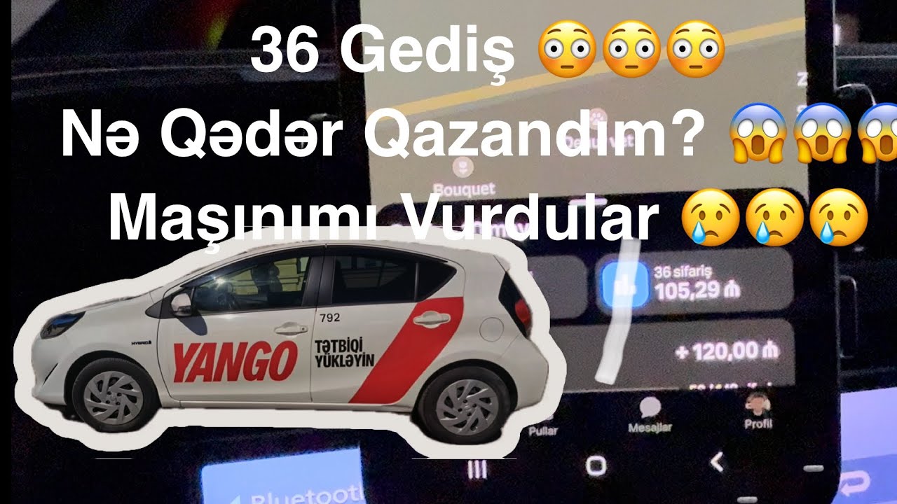 24 Saat Taksi İşləyərək Nə Qədər Qazandım? Taxi Baku 24 saat Taksi Isledim,Masinimi Vurdular,Qeza 😱