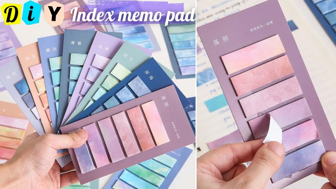 DIY Morandi Gradient Color Index Memo Pad _ How to Make Index Memo Pad at Home