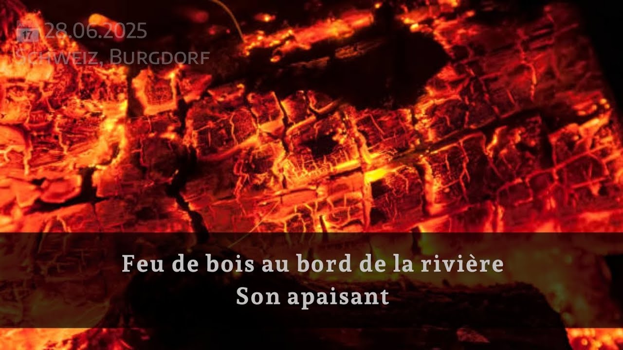 Feu de bois au bord de la rivière | Son apaisant