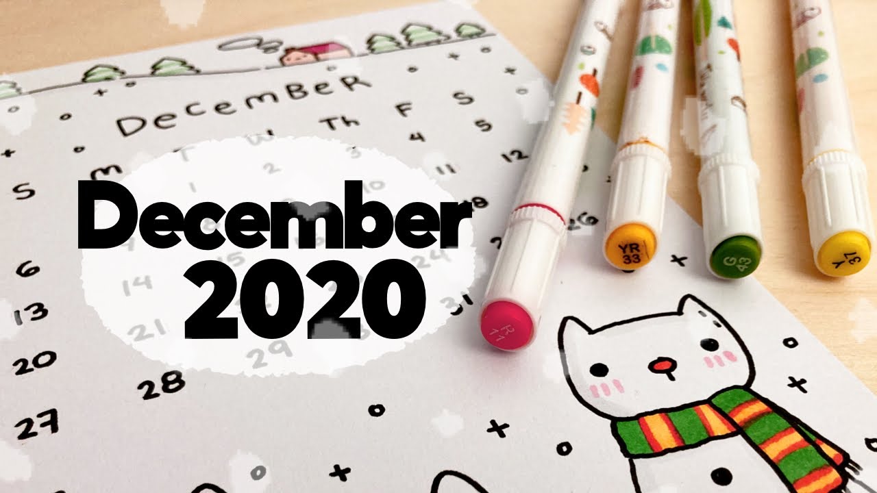 Snow cats~ December 2020 CAT-lendar (Calendar) | Doodles by Sarah