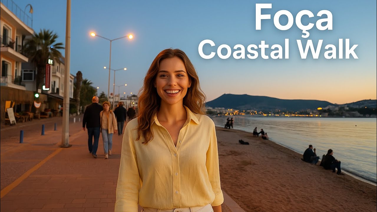 Прибрежная прогулка в Фоче на закате | Отражения марины и ночные виды в 4K