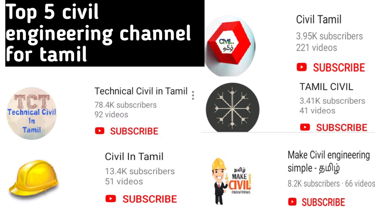 Top 5 civil engineering YouTube channel in Tamil -2020