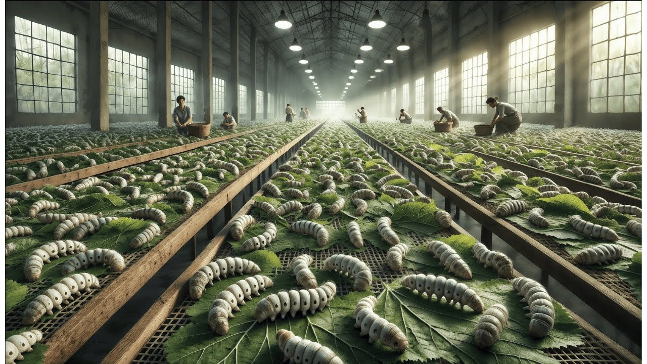 How Farmers Raise Millions of Silkworms for Silk Production | Silk Production