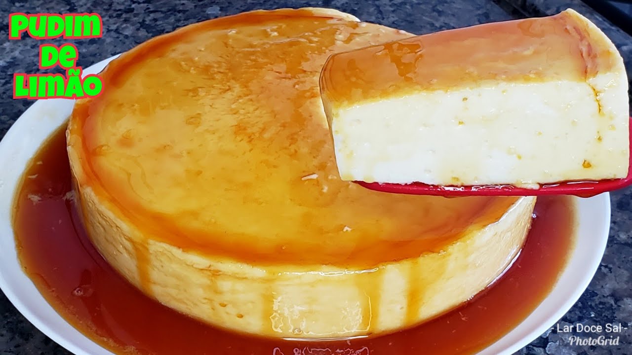 PUDIM DE LIMÃO SEM FORNO SEM OVOS SEM MAIZENA