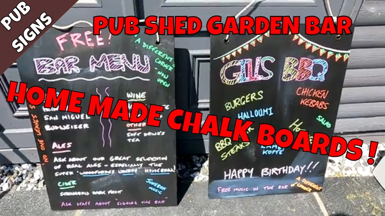 Garden Bar Pub Shed Chalk Board Build - Cheap Idea, Great Feedback And Talking Point