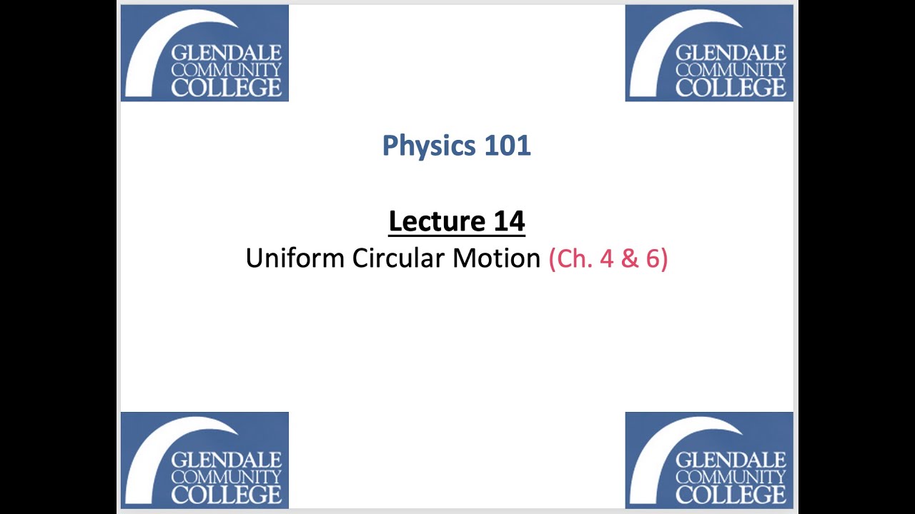 Phys 101 - Lecture 14 - Uniform Circular Motion