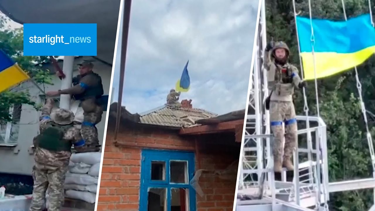 Ukrainian forces raise flags over liberated cities