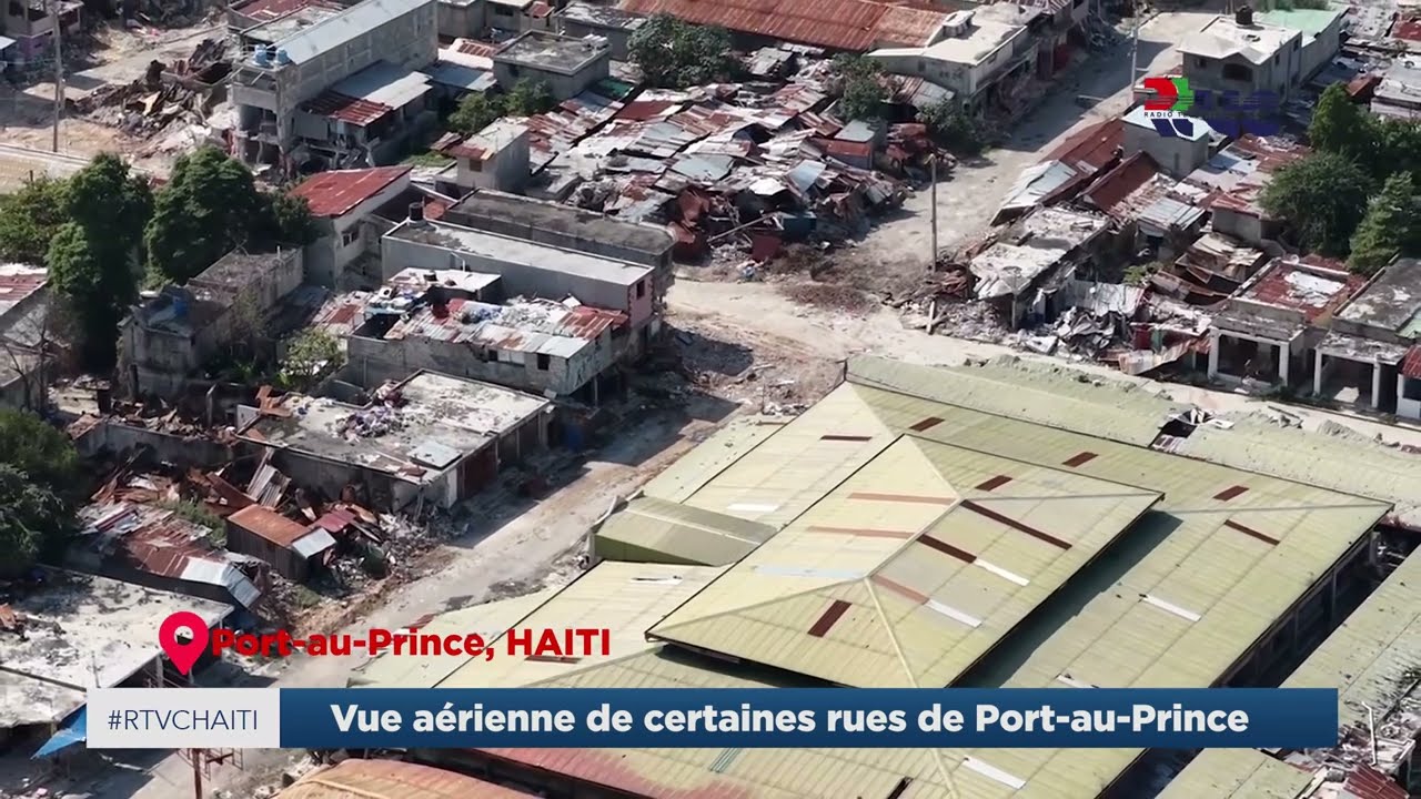 Vue aérienne de certaines rues de Port au Prince