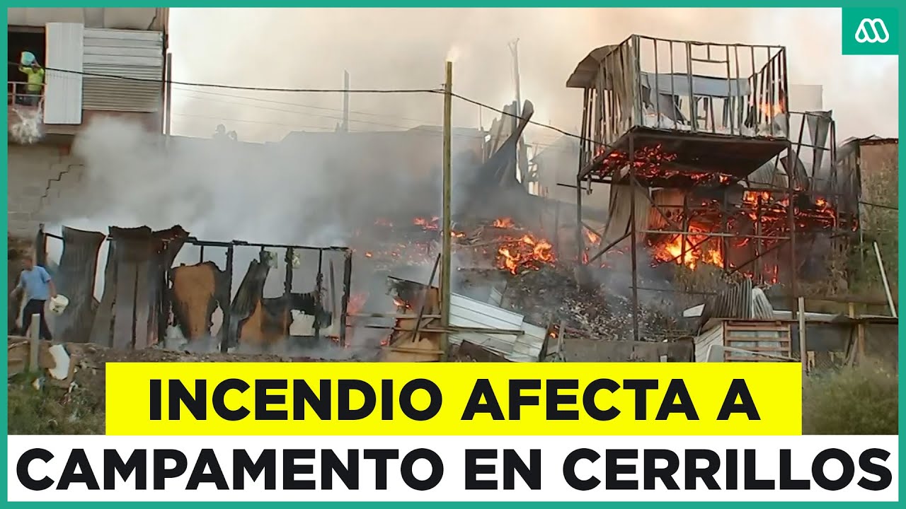 Reportan incendio que afecta a campamento Nueva Esperanza de Cerrillos: varias casas afectadas