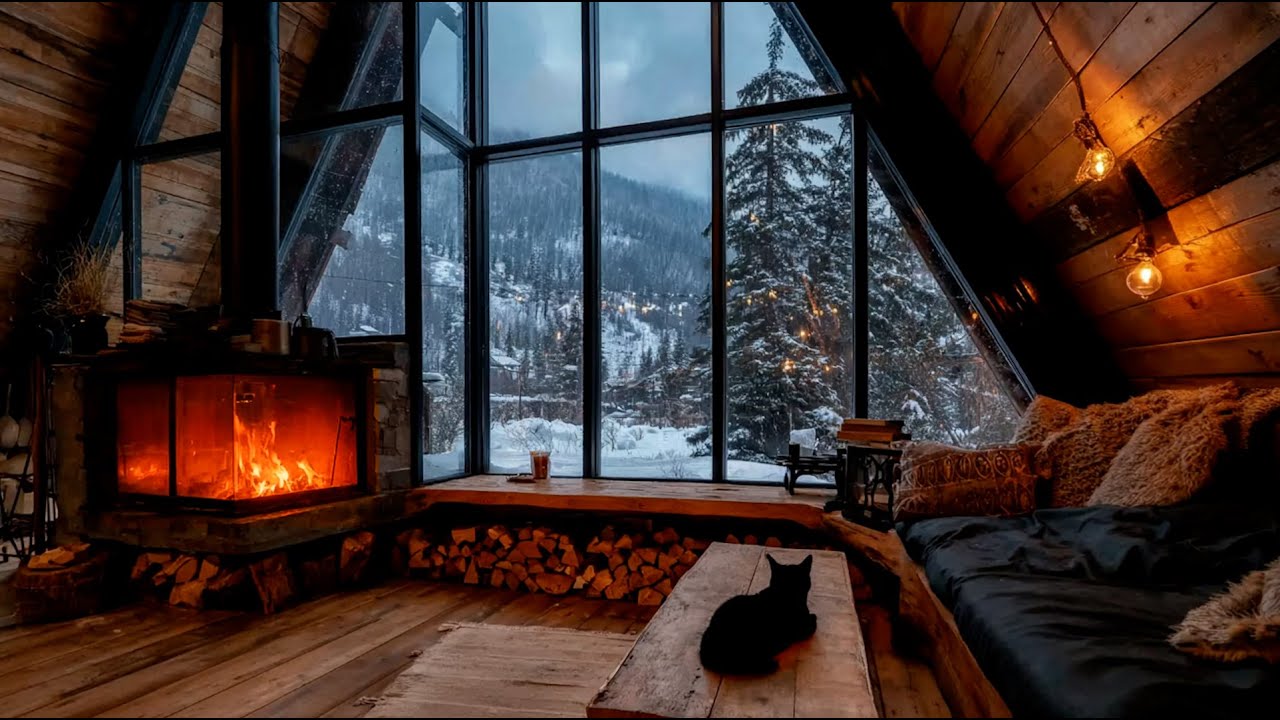 🎹 Soft Piano BGM with Fireplace | Calm & Peaceful Ambience