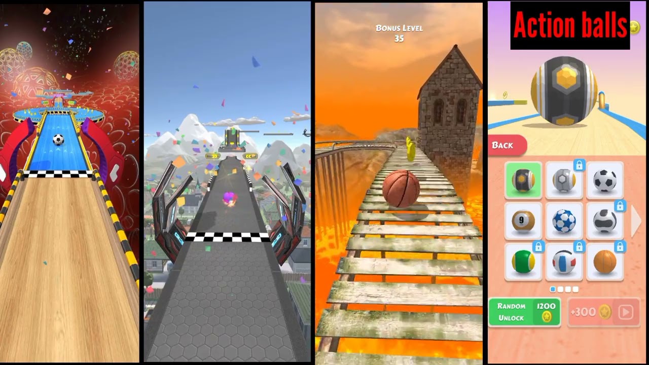 Going bàlls vs Rolling ball sky escape vs Rollance vs Action balls