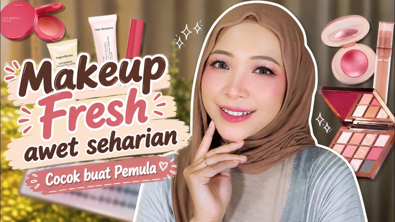 FRESH + AWET !! Makeup Lebaran Simple Natural Flawless. Sat set Buat Pemula