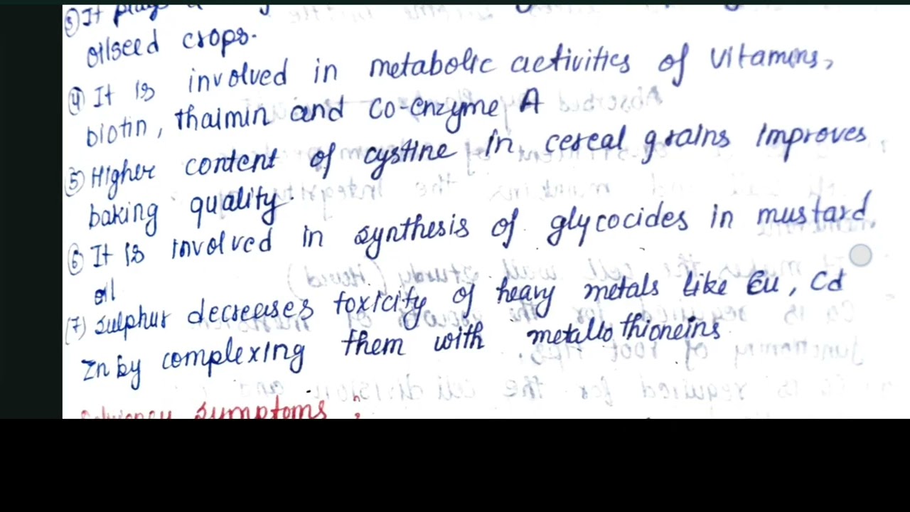 Functions and deficiency symptoms of sulphur #soils #agriculture #competitiveexams 