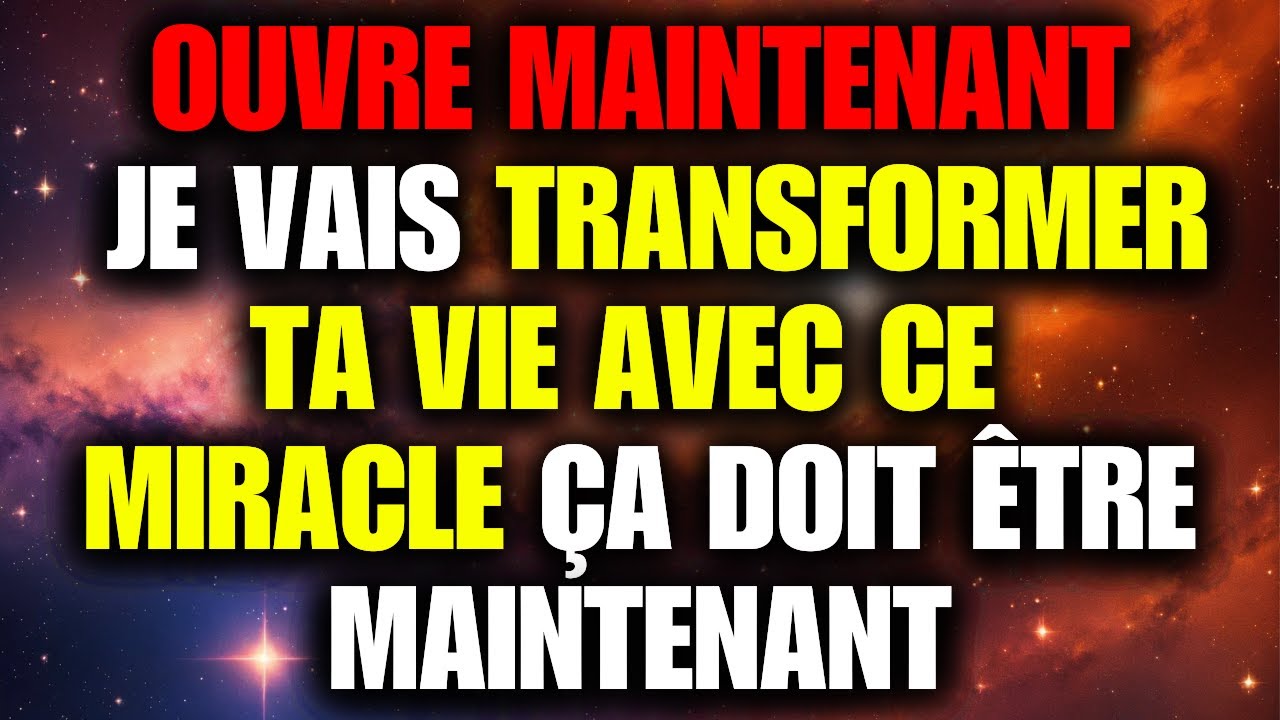 OUVREZ AVEC FOI ! DIEU A TOUCHÉ VOTRE VIE AVEC CE GRAND MIRACLE