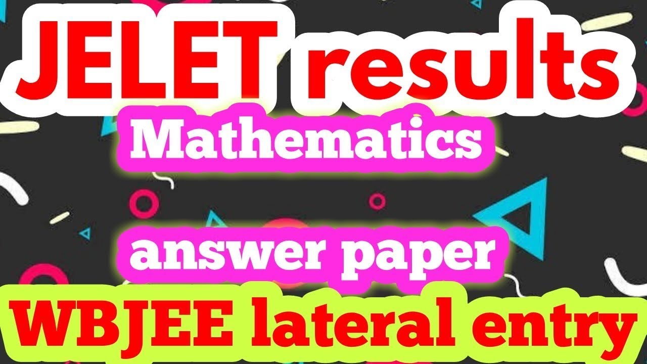 JELET-2019 ANSWER KEY || SOLVED QUESTION PAPER || MATHEMATICS ANSWER || || Future knowledge