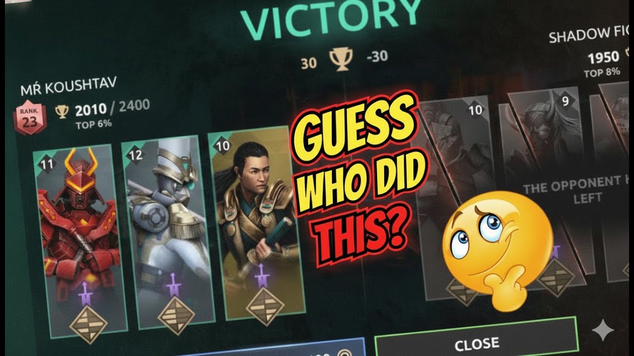 The UNEXPECTED FINISH! 💥| GUESS WHO Carried My Team?! || Shadow Fight 4: Arena