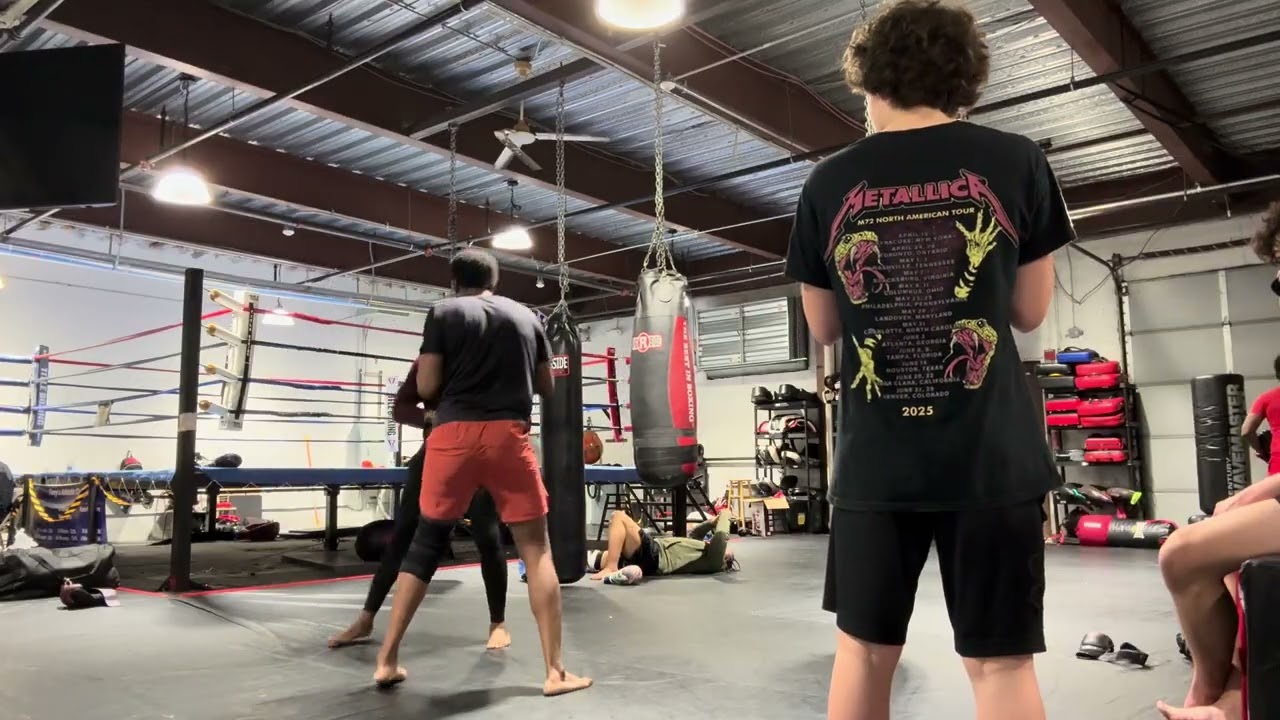 7 mins straight pad work w/ Collin