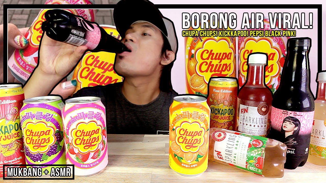 AIR VIRAL: Lollipop Chupa Chups Versi Air Sparkling | Mukbang Malaysia (PEPSI BLACKPINK LISA)