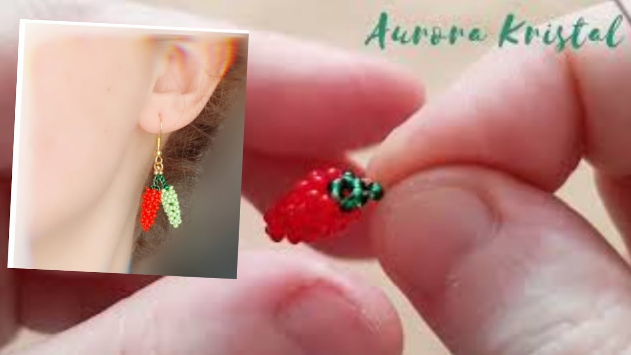 Biber Küpe / Boncuklu Kırmızı Biber & Yeşil Biber Küpe Yapımı, Takı tasarım / Pepper Earrings making