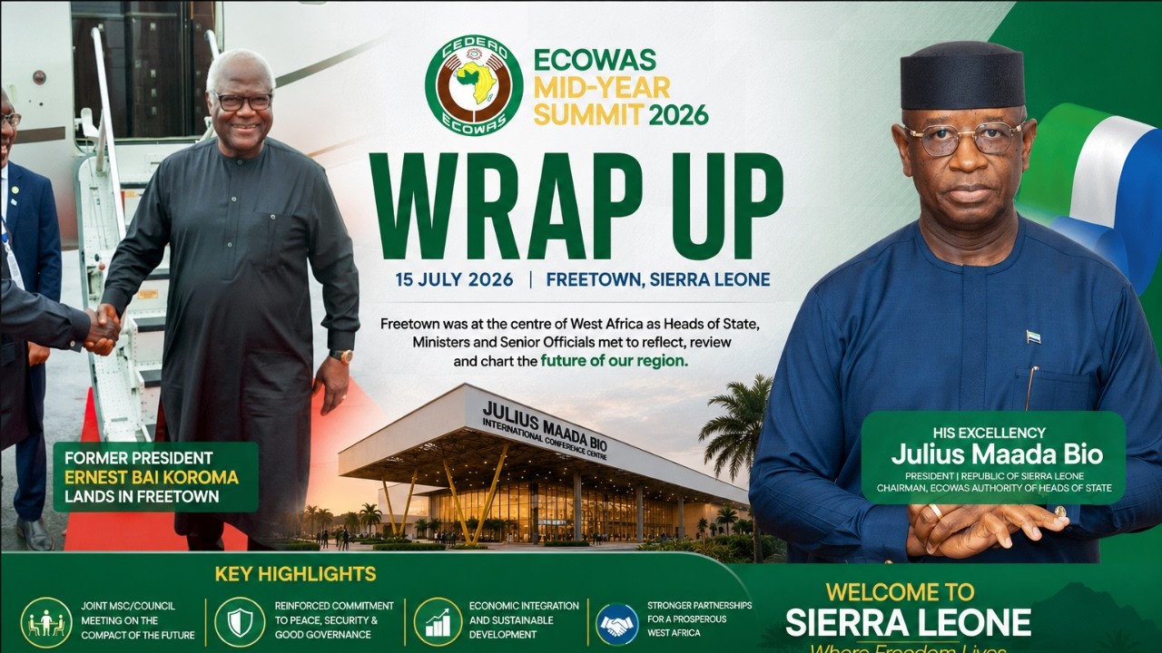 FORMER PRESIDENT ERNEST BAI KOROMA ARRIVES HOME AS ECOWAS LEADERS WRAP UP 2026 SUMMIT