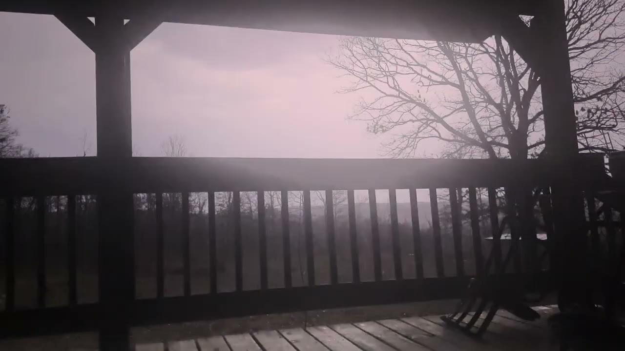 Thunderstorm and lightning with rain on a metal roof #sleepsounds 