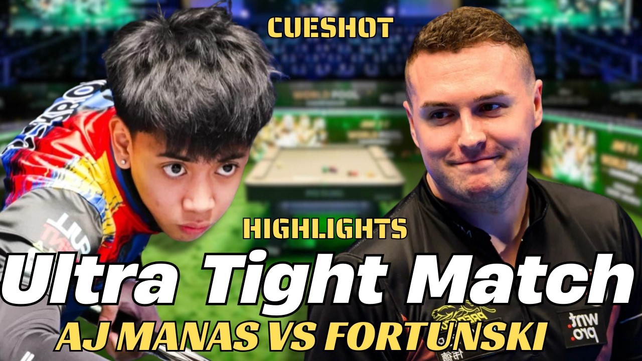 AJ MANAS VS MIESZKO FORTUNSKI - ULTRA TIGHT MATCH !   CUESHOT - WORLD POOL CHAMPION SHIP