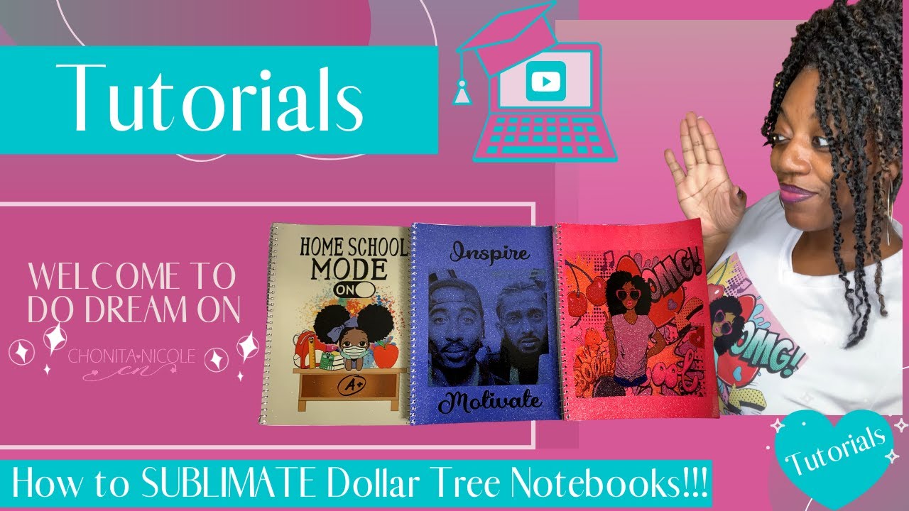 Sublimation Tutorial: How to Sublimate on Dollar Tree Glitter Notebooks