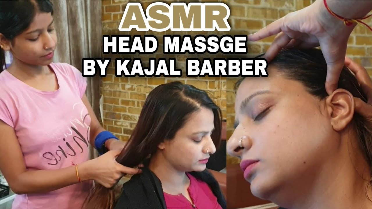 ASMR SCALP PINCHING Head massage by BARBER kajal.Deep relaxation therepy for sleep....