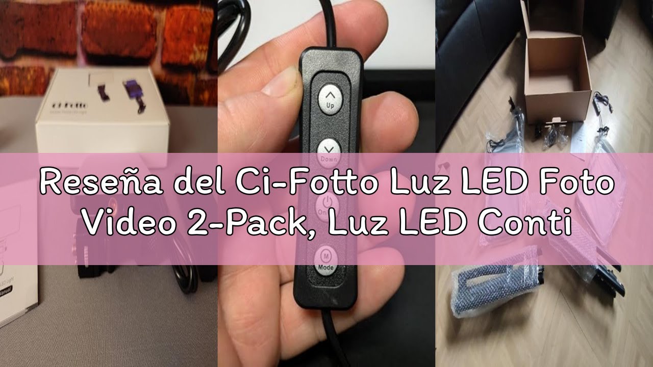 Reseña del Ci-Fotto Luz LED Foto Video 2-Pack, Luz LED Continua USB Bicolor 2800-6500K Regulable, 17