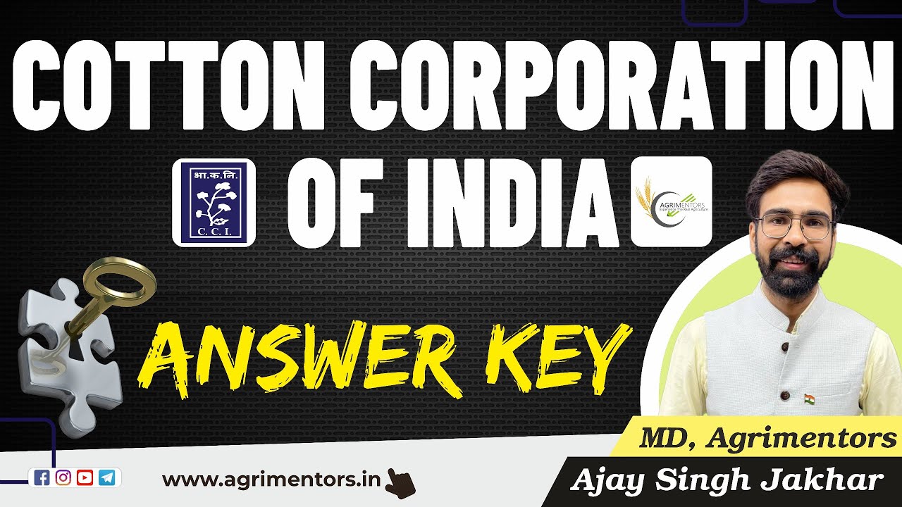 Cotton Corporation Of India-Junior Commercial Executive  | Question Paper Answer Key 2023 & Analysis