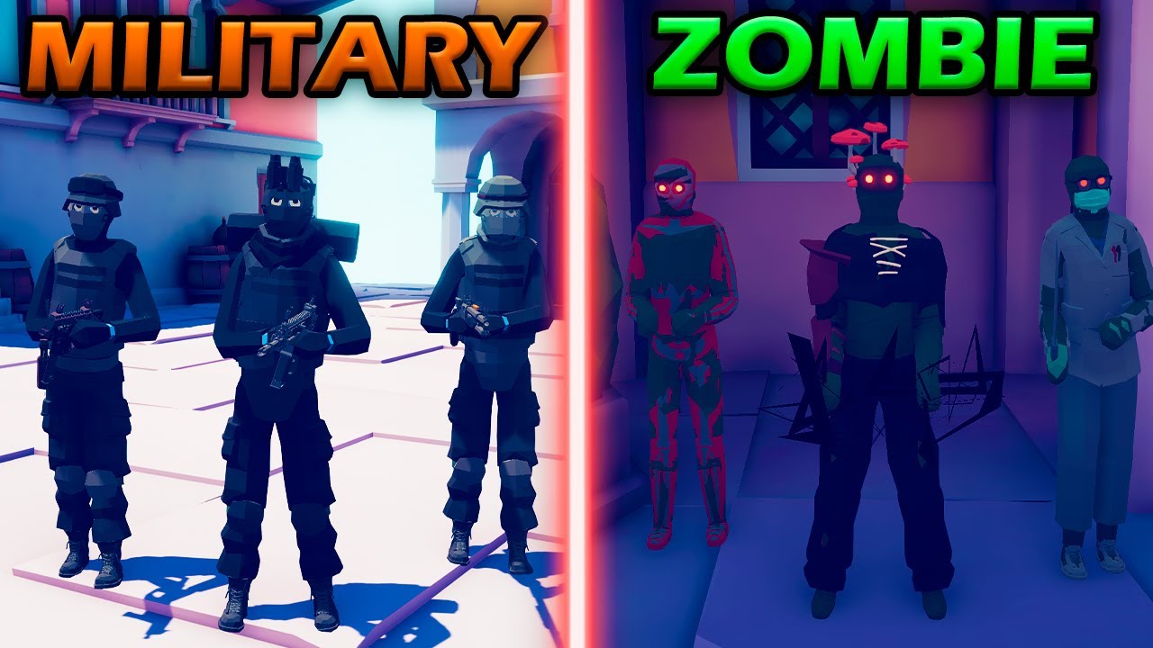 MILITARY TEAM vs ZOMBIE TEAM - Totally Accurate Battle Simulator TABS