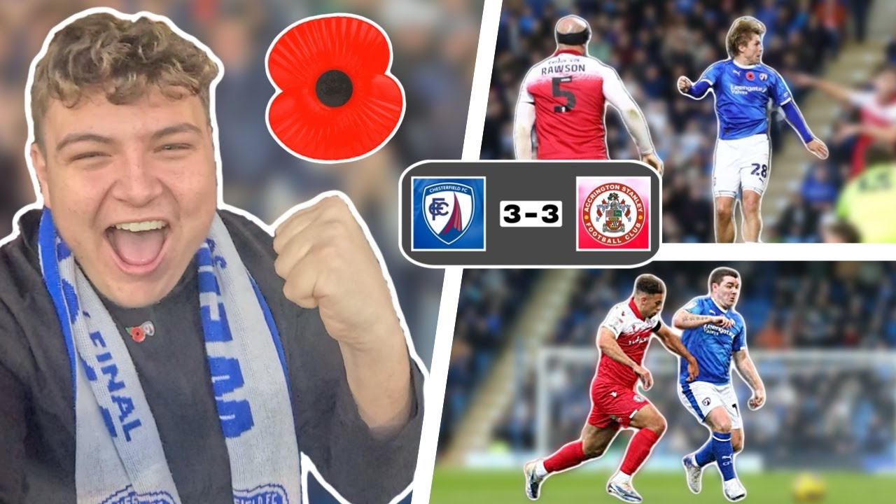 6 GOAL THRILLER AS SPIREITES TAKE A POINT AGAINST ACCRINGTON! Chesterfield 3-3 Accrington Stanley!