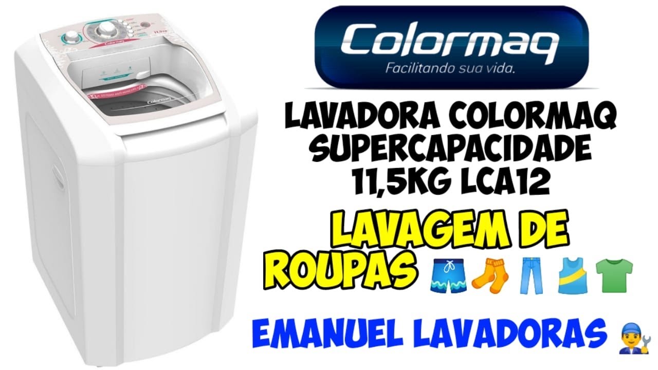 Lavadora colormaq super capacidade 11,5kg (LCA12) carga mista nivel alto progama favorito dia a dia