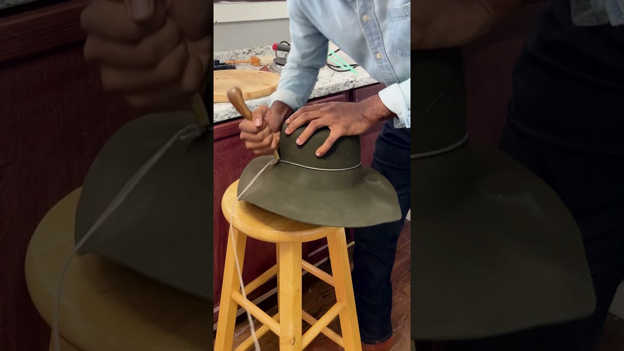 Here&rsquo;s the hardest step in making a hat. #artisan #hatmaking #howitsmade