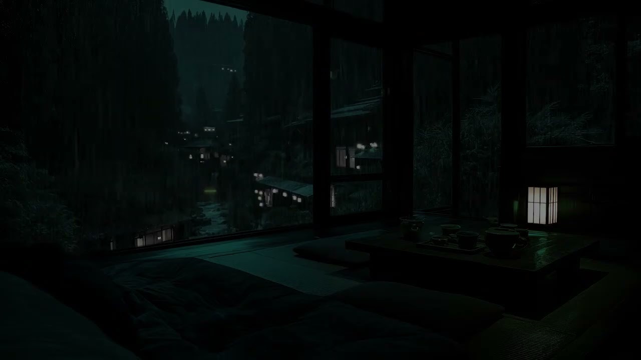 Gentle Rain in a Dark Bedroom No Ads    Peaceful Night Ambience for Deep Sleep & Relaxation 1