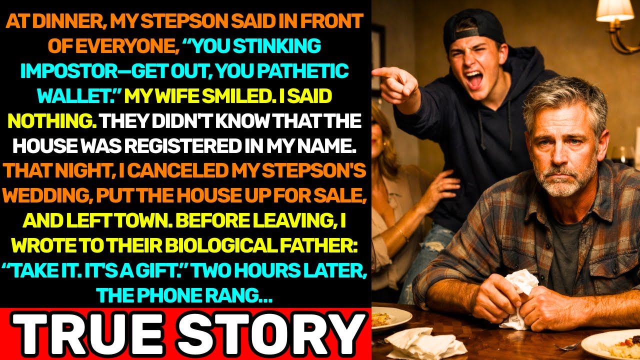 At Dinner My Stepson Called Me a “Pathetic Wallet” — That Night I Canceled His Wedding…