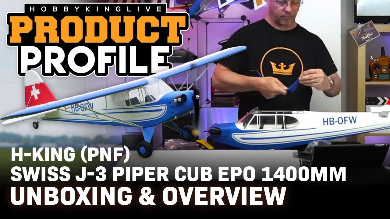 H-King PNF Swiss J-3 Piper Cub EPO 1400 мм — распаковка и сборка