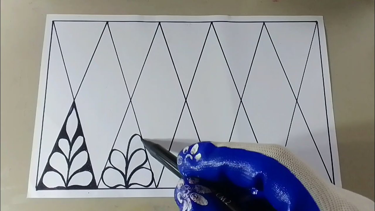 Cara menggambar batik betawi motif batik bunga untuk tugas sekolah.