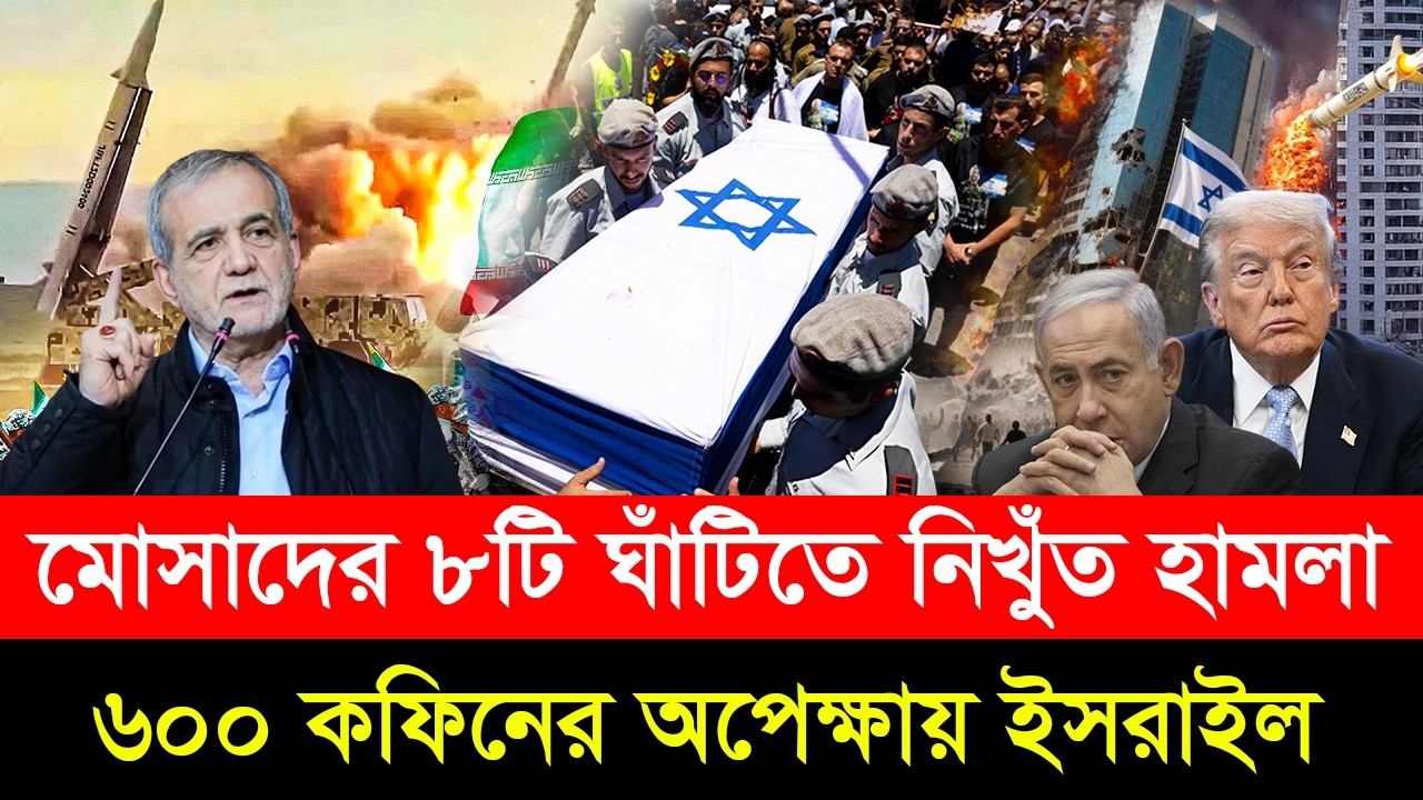 রাখে আল্লাহ মারে কে! মোসাদের ৮টি ঘাঁ/টিতে নিখুঁত হা/মলা! ৬০০ ক/ফিনের অপেক্ষায় ইসরাইল | Iran Attacks