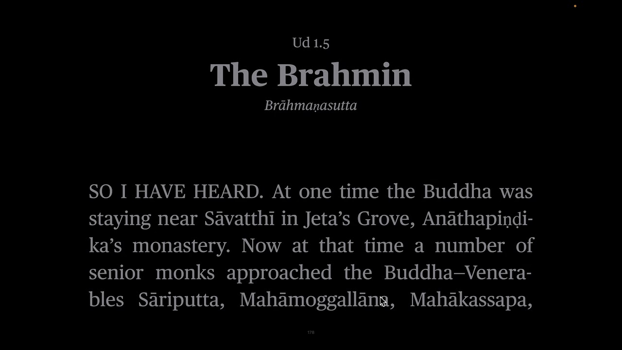 Udana p.1. Heartfelt Sayings of the Buddha.  Ch. 1-4. Audiobook with text.