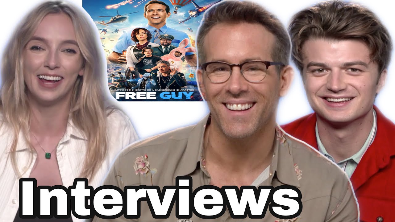 FREE GUY CAST interviews: RYAN REYNOLDS, JODIE COMER, JOE KERRY on new movie, Killing Eve, & More!